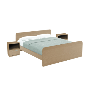 Set Derby letto matrimoniale + Comodini Rovere