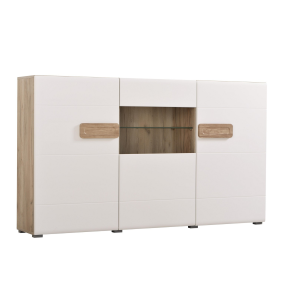 Credenza 3A Italy Bianco Lucido-Rovere