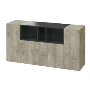 Credenza Tamiko 150x41x76h Grigio antracite / Rovere alaska