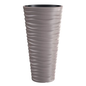 Vaso da fiori con inserto rimovibile Sand Slim mocca 75cm