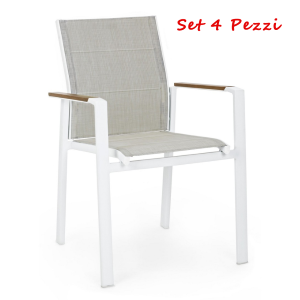 Set 4 pezzi Sedia C-Br Kubik Bianco SJ60