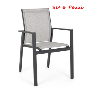 Set 6 Pezzi Sedia C-Br Crozet Antracite SJ61