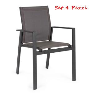 Set 4 pezzi Sedia C-Br Crozet Dark Antracite SJ61