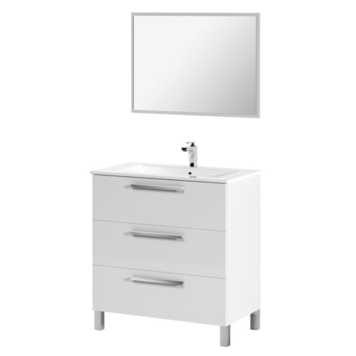 MK-305423BO - Mobile Bagno 3 Cassetti Bianco 80X45X86 - Fores