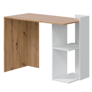 MK-018316W - Scrivania / Libreria 3 Posizioni Rovere nodi /Bianco - Fores