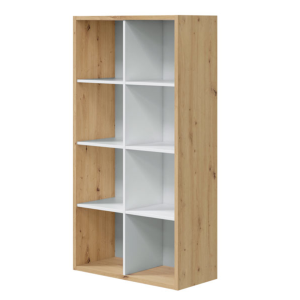 Libreria Cubi Rovere Nodi/Bianco