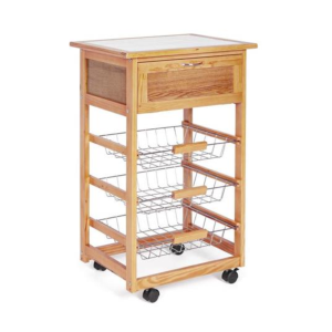 Carrello Cucina P/Pane Jim 3 Cest-1C Naturale