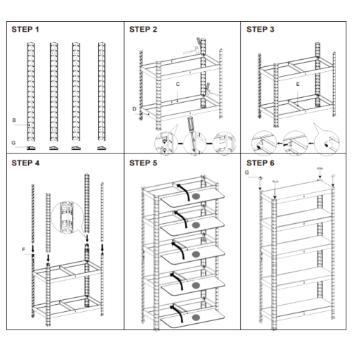 Scaffale in metallo e legno modello achille con 5 ripiani 60x28xh.151cm