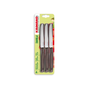 Set Coltelli Da Tavola Dinamik 6 Pezzi Punta Dentata Col. Legno