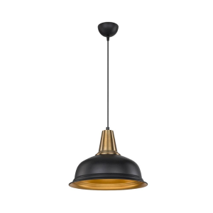 Lampada a sospensione Rena ASZ1341 metallo nero interno oro