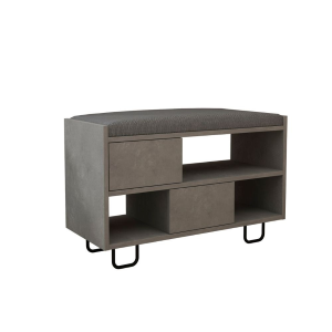 Panca scarpiera Troy retro grey con cuscino