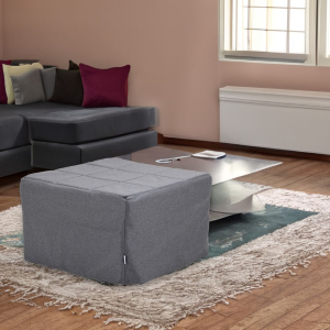 Pouf letto singolo pieghevole Vega tessuto colore grigio