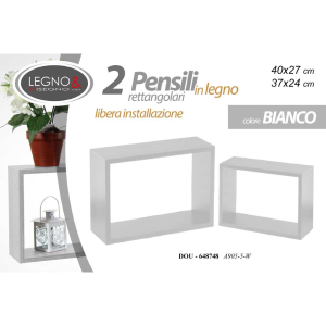 Pensili in legno rettangolari 2PZ Bianco 