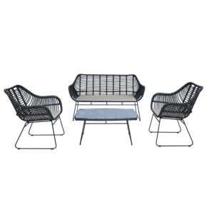 Set Acciaio Rattan Plaza 4 pz