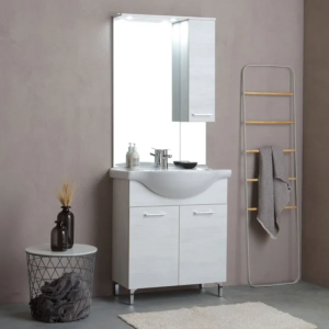 Mobile bagno Rovere Bianco rubino 2A 75 cm 