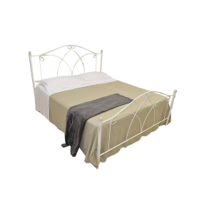 Letto Ferro Battuto Matrimoniale Bianco Oro Denise