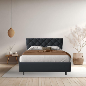 Letto imbottito Bosa con contenitore da 120 colore antracite