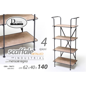 Scaffale metallo 4 Ripiani 62x40 