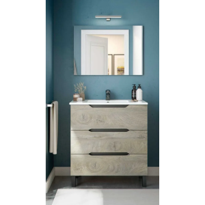 Mobile Bagno Rovere Alaska e grigio antracite Lea Cm 80x45x86H