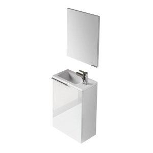 Mobile Bagno Sospeso bianco laccato con lavabo COMPACT Cm 40x22x58H