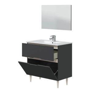 Mobile Bagno Rovere e Grigio antracite Lotto Cm 80x45x80H