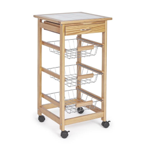 Carrello Cucina Small Chef 3 Cestini 1 Cassetto Naturale