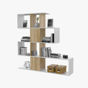 Mobile Libreria Zig Zag 145Hx145X30 Bianco Rovere 