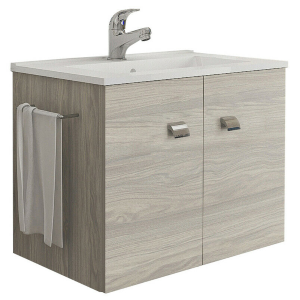 Mobile Bagno sospeso Erika S/Specchio Rovere Grigio