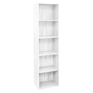 Libreria Componibile Cm 40X29X172H Bianco Frassin.