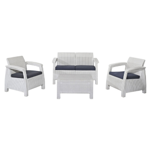 Set Rattan Corfu' Bianco