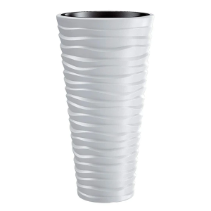 Vaso da fiori con inserto rimovibile Sand Slim White 75 cm