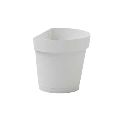 vaso da giardino a muro cleo resina per arredo interno esterno 25cm  antracite