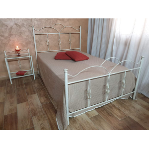 Letto Ferro Battuto Matrimoniale Bianco Oro