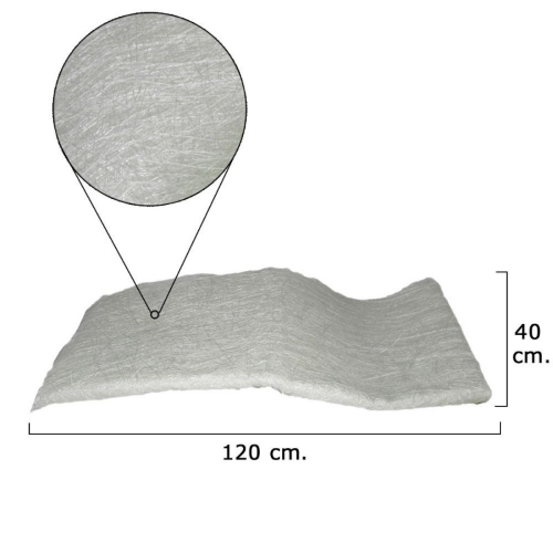 136050 - Mat di fibra di vetro emulsionato 1x1/2 MQ (120x40cm) - Lasav